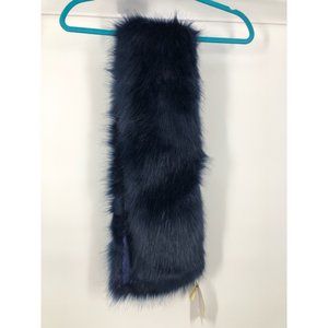 2 Chic Solid Blue Faux Fur Stole Scarf